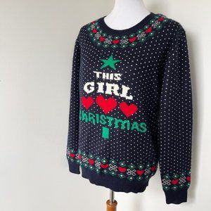 THIS GIRL LOVE CHRISTMAS Crewneck Christmas Sweater Size XL